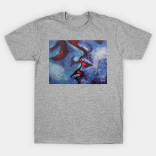 Lovers - Kiss In Blue And Red T-Shirt